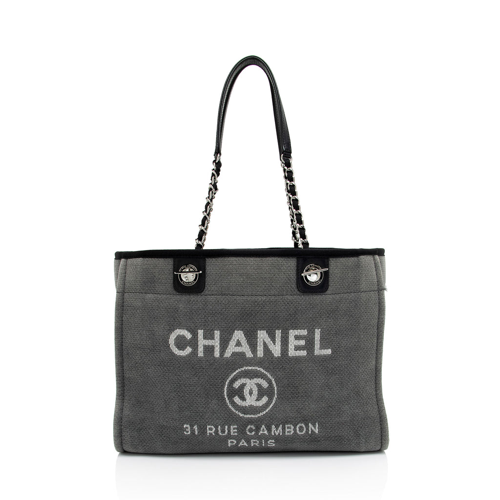 Chanel Deauville small shopping tote blue denim