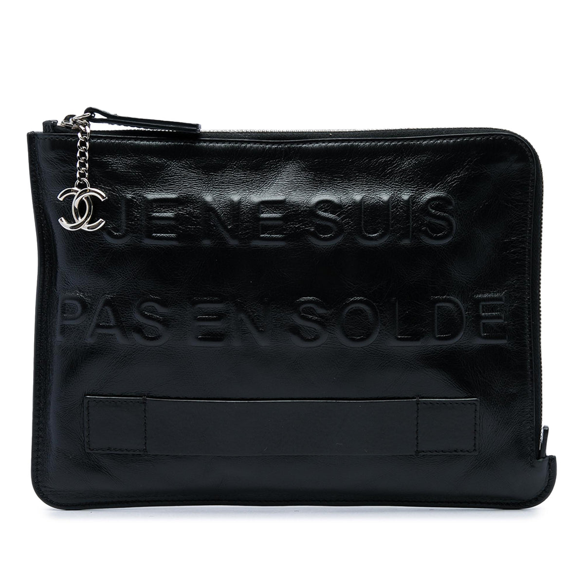 Chanel Distressed Calfskin Je Ne Suis Pas En Solde Clutch