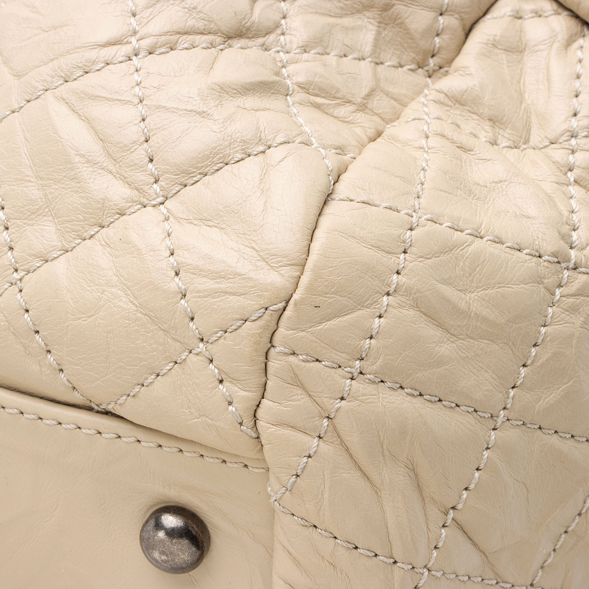 Chanel Distressed Lambskin Coco Rider Large Bowler Bag (SHF-B7H8qF)