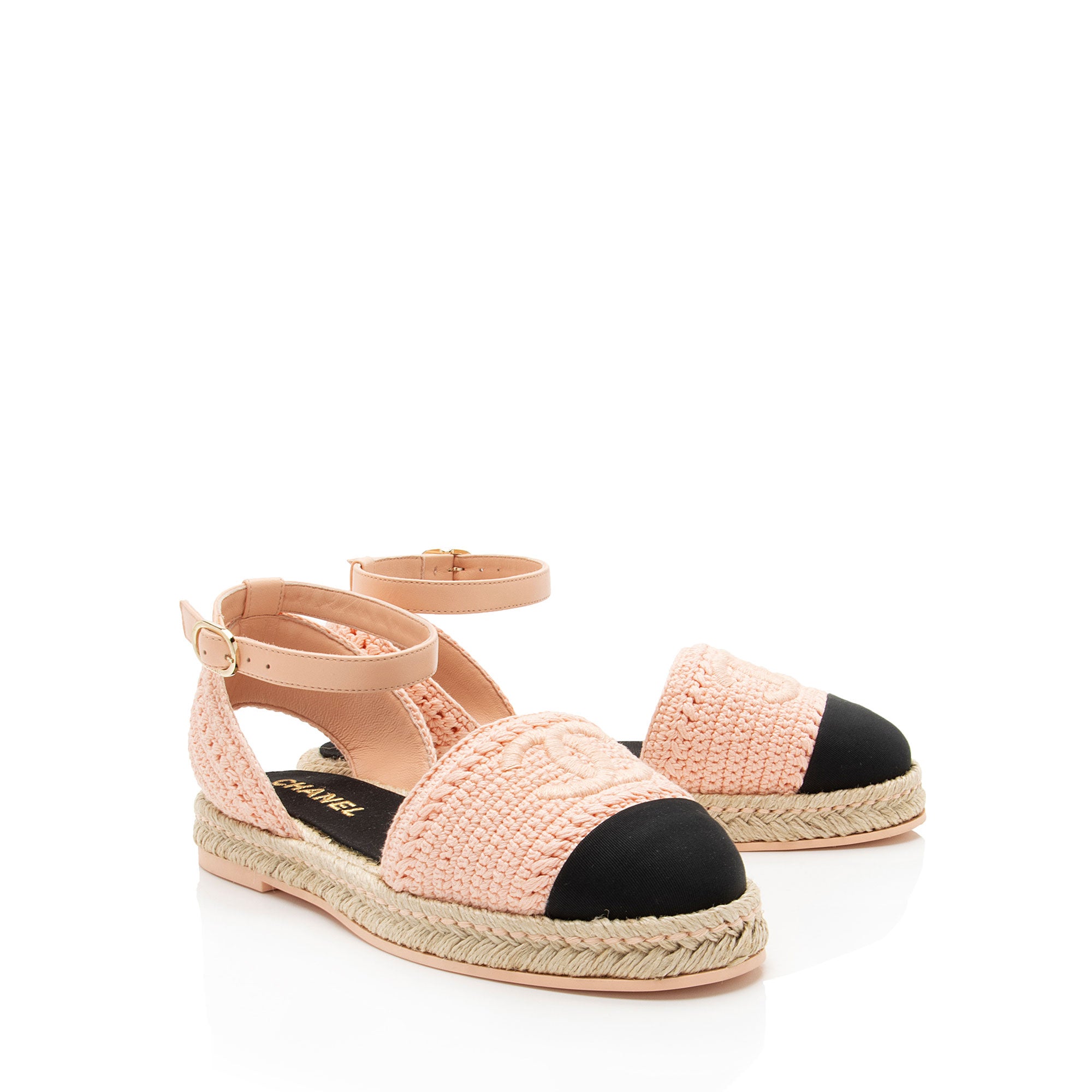 Chanel Embroidered Grosgrain CC Espadrilles - Size 6 / 36