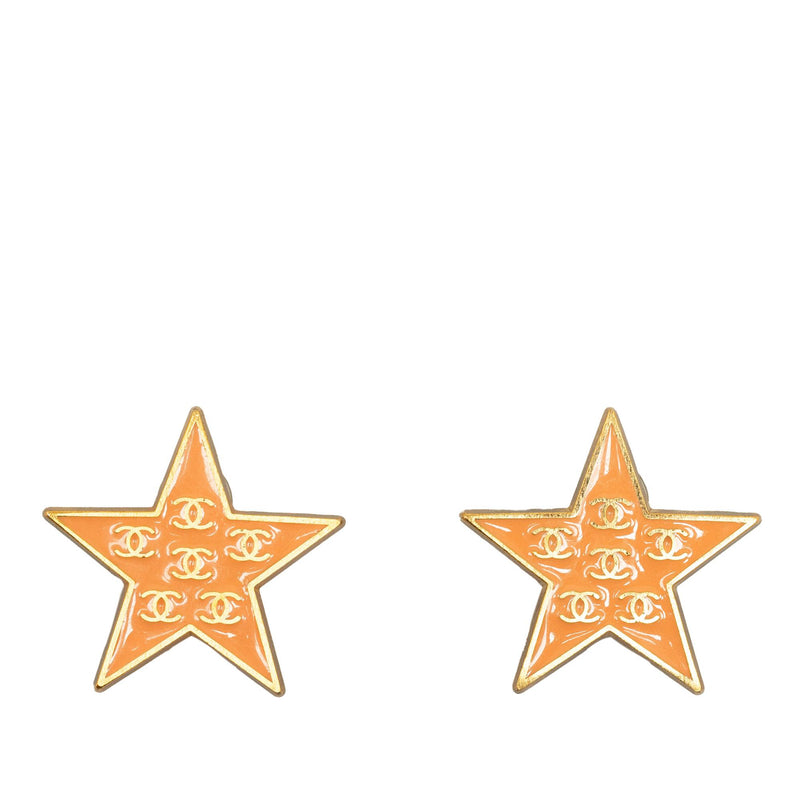 Chanel Enamel CC Star Clip-On Earrings (SHG-sn3z2v)