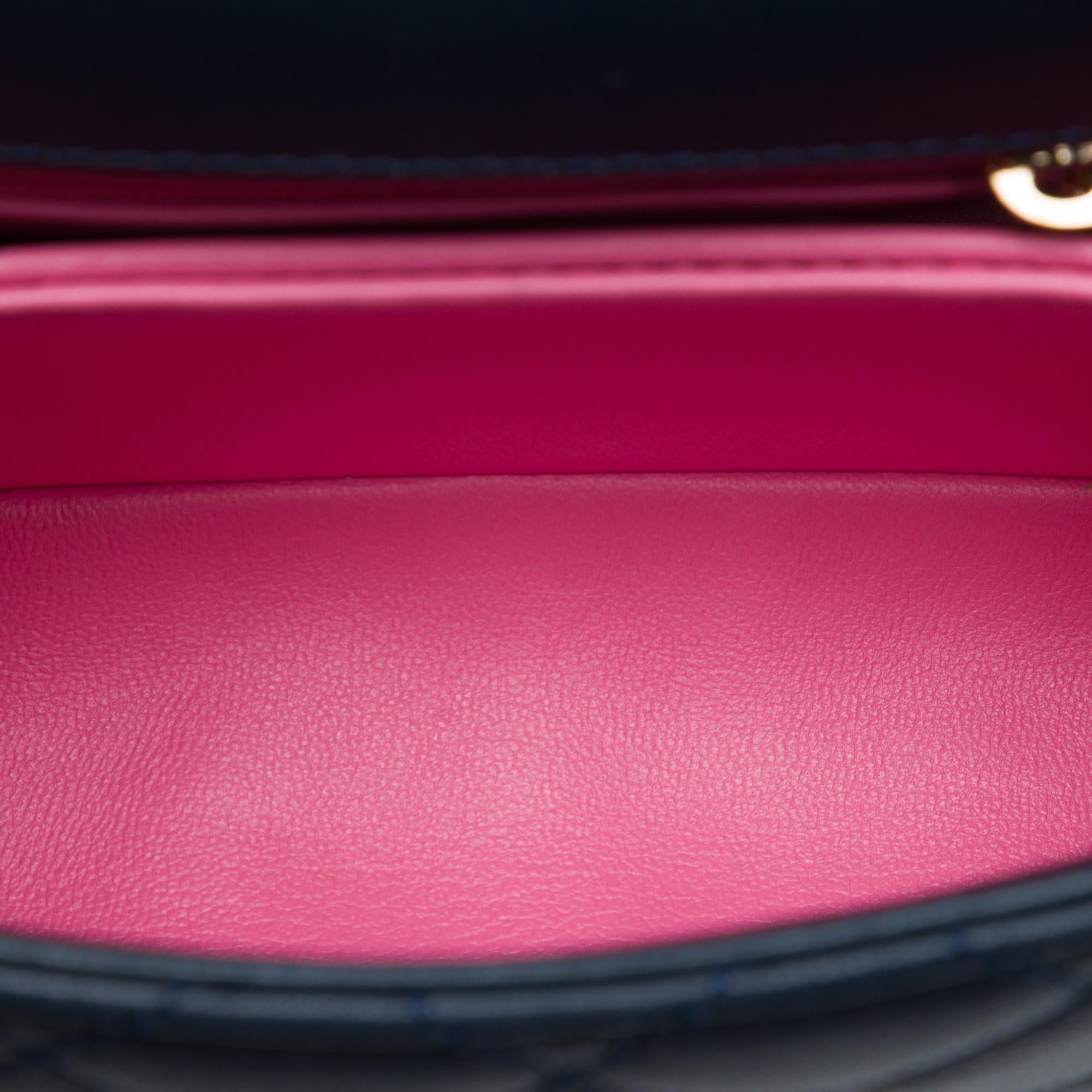 Chanel Extra Mini Quilted Lambskin Rainbow Coco Top Handle Bag