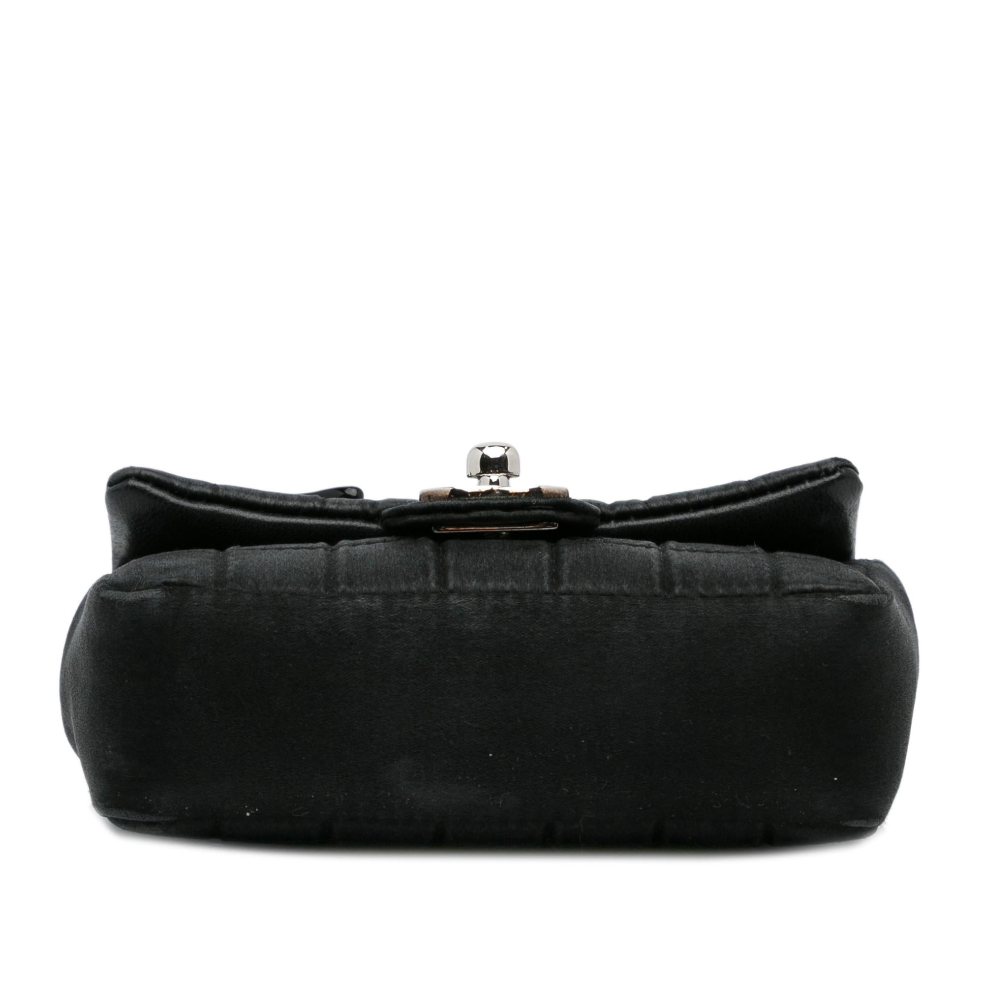 Chanel Extra Mini Satin Choco Bar Charms Flap Bag (SHG-KPSO4I)