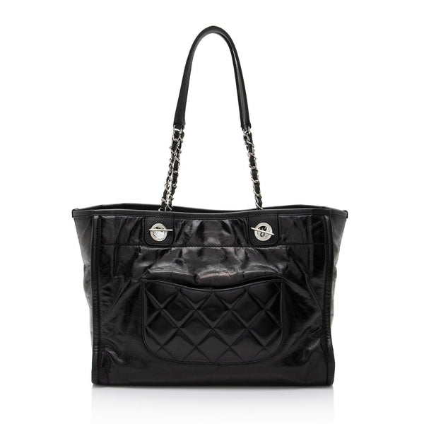 Chanel Deauville Tote Glazed Calfskin Large