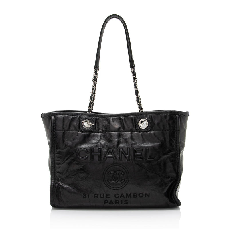 chanel black leather tote bag mini