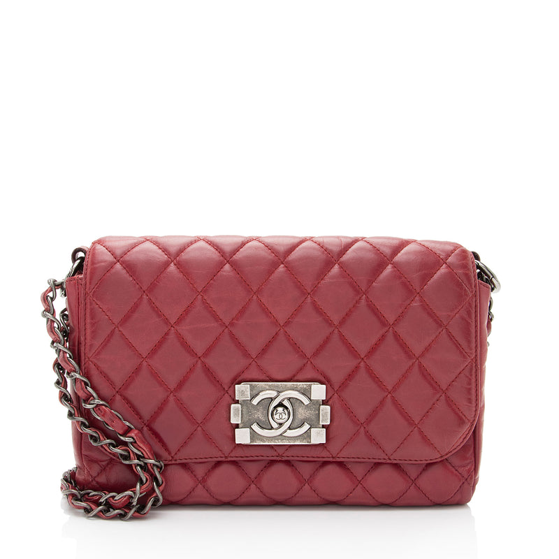 Chanel Glazed Calfskin Soft Small Boy Bag (SHF-2sRZT7) – LuxeDH