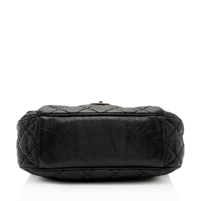 Chanel Glazed Caviar Coco Pleats Messenger Bag (SHF-KGhO50)