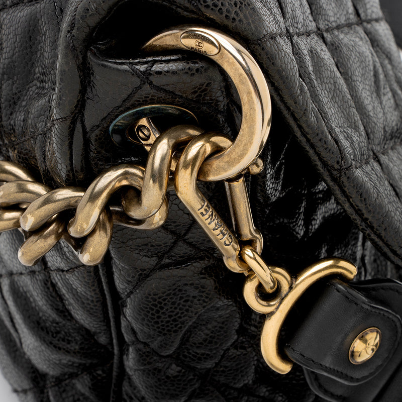 Chanel Glazed Caviar Coco Pleats Messenger Bag (SHF-KGhO50)