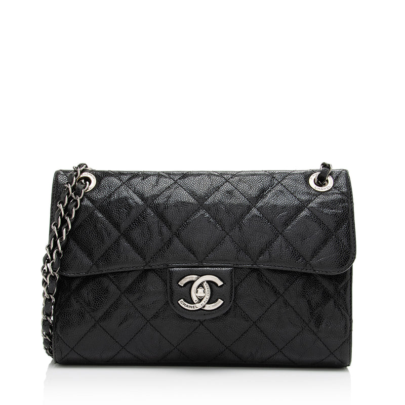 Chanel Classic Double Flap Bag Quilted Caviar Medium Black 2233404