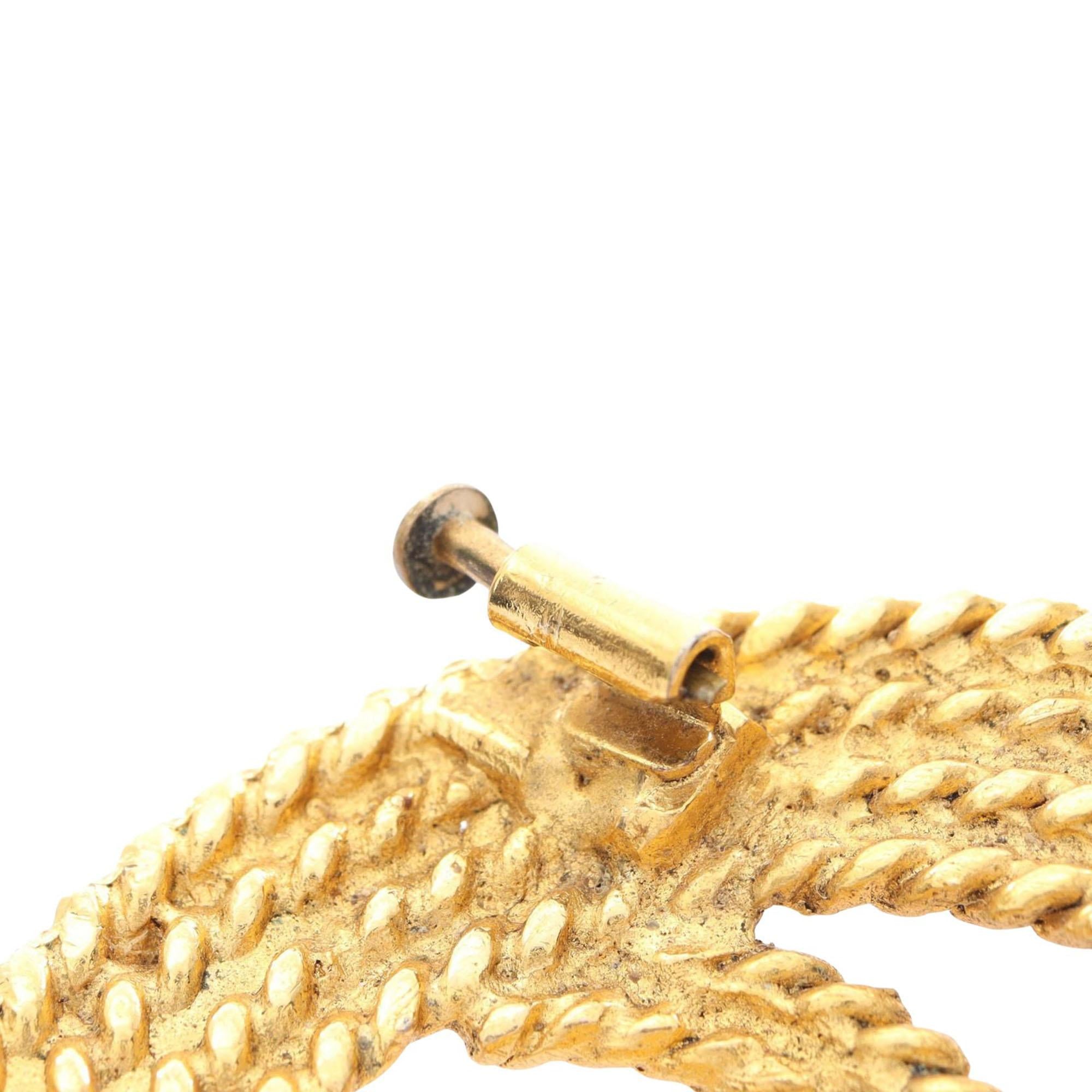 Chanel Gold Plated CC Rope Brooch