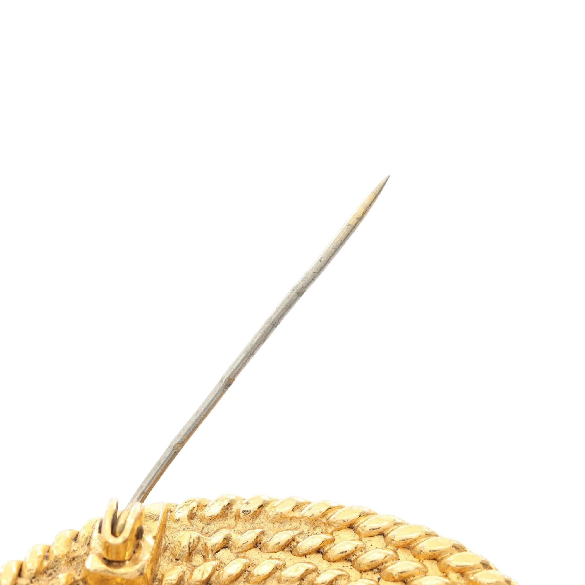 Chanel Gold Plated CC Rope Brooch