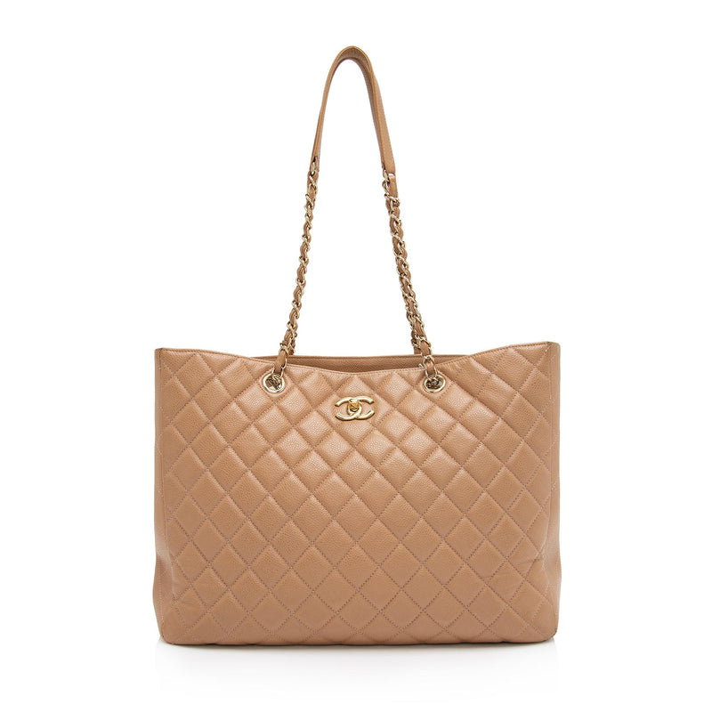 Chanel Grained Calfskin CC Large Shopping Tote (SHF-oUtFnS) – LuxeDH