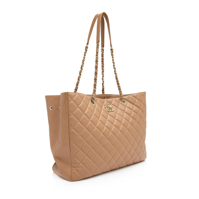 Chanel Grained Calfskin CC Large Shopping Tote (SHF-oUtFnS)