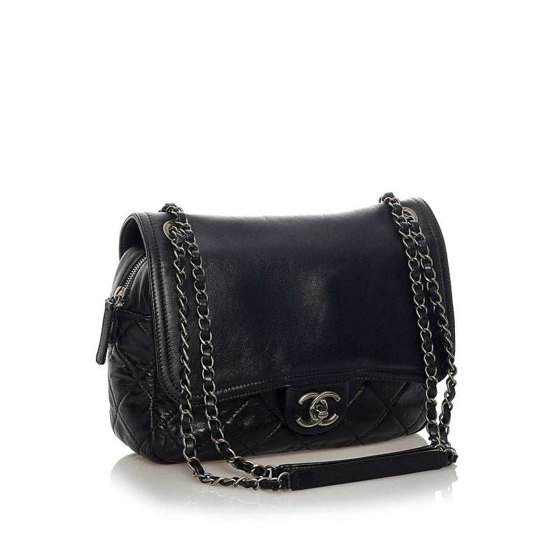 Chanel In The Mix Zip Flap Leather Crossbody Bag (SHG-34482)