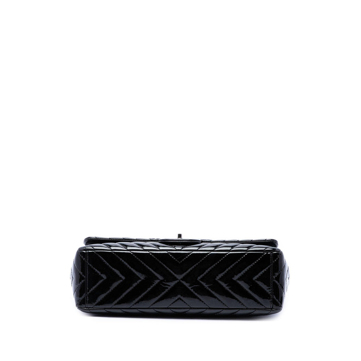 Chanel Jumbo Classic Chevron Patent Double Flap