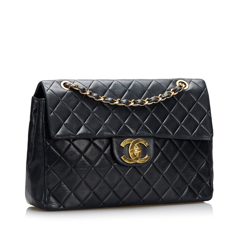 Chanel Classic Double Flap Jumbo Black Quilted Lambskin