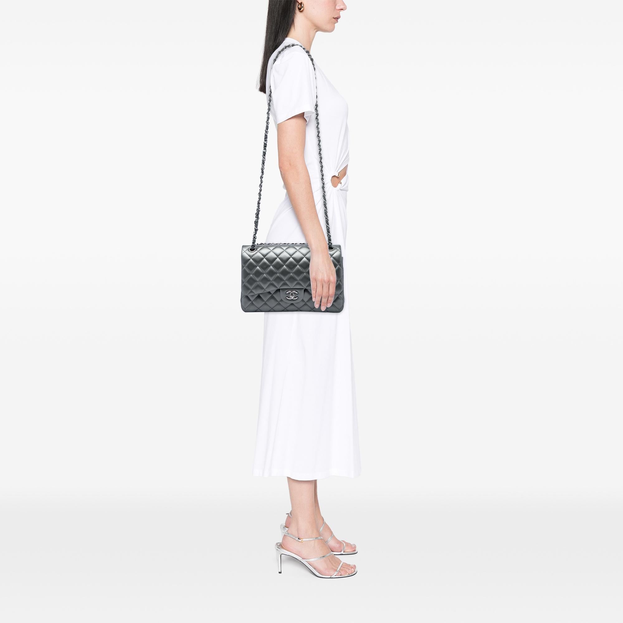 Chanel Jumbo Classic Metallic Lambskin Double Flap