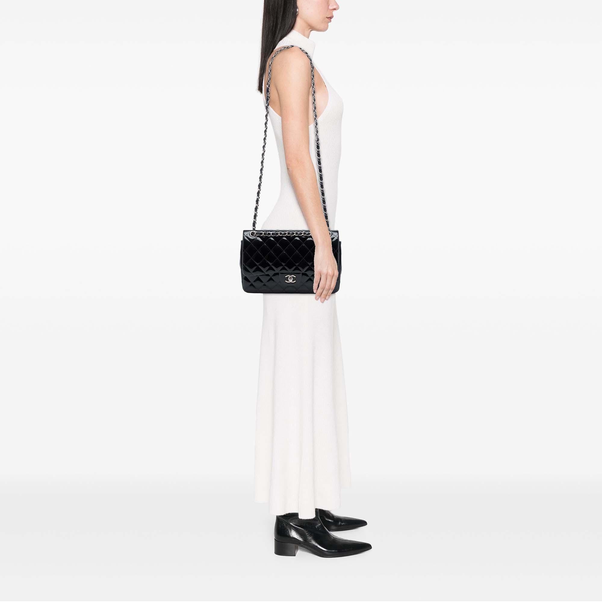 Chanel Jumbo Classic Patent Double Flap