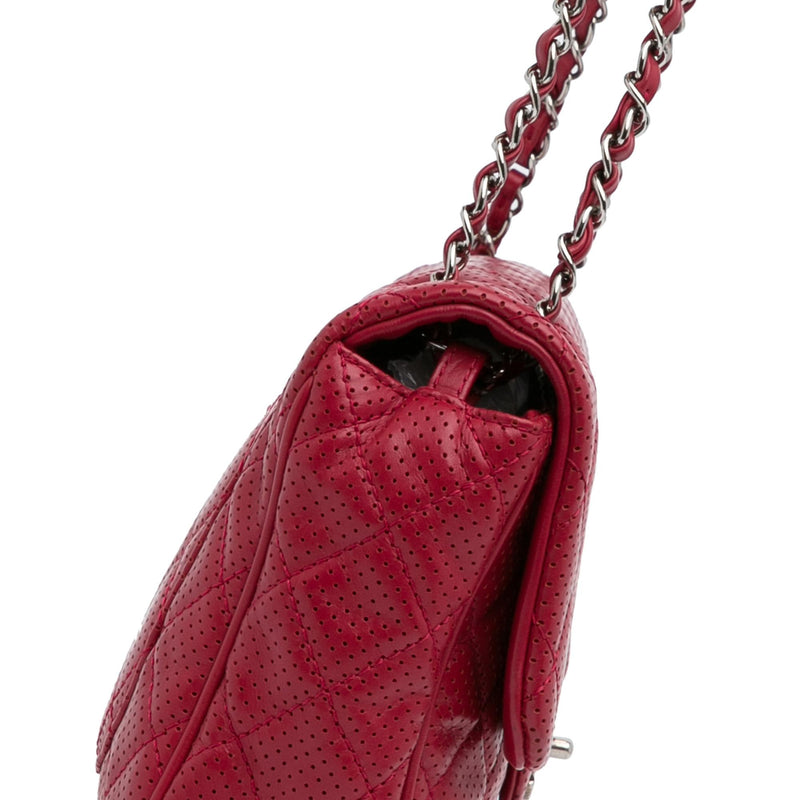 Chanel Pink Lambskin Chevron Jumbo Single Flap Bag