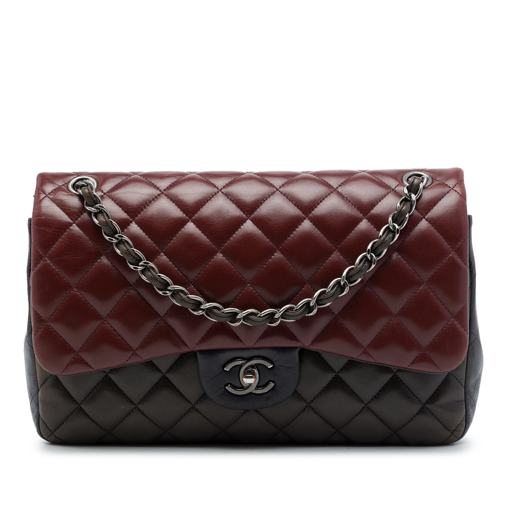 Chanel Jumbo Classic Tricolor Lambskin Double Flap