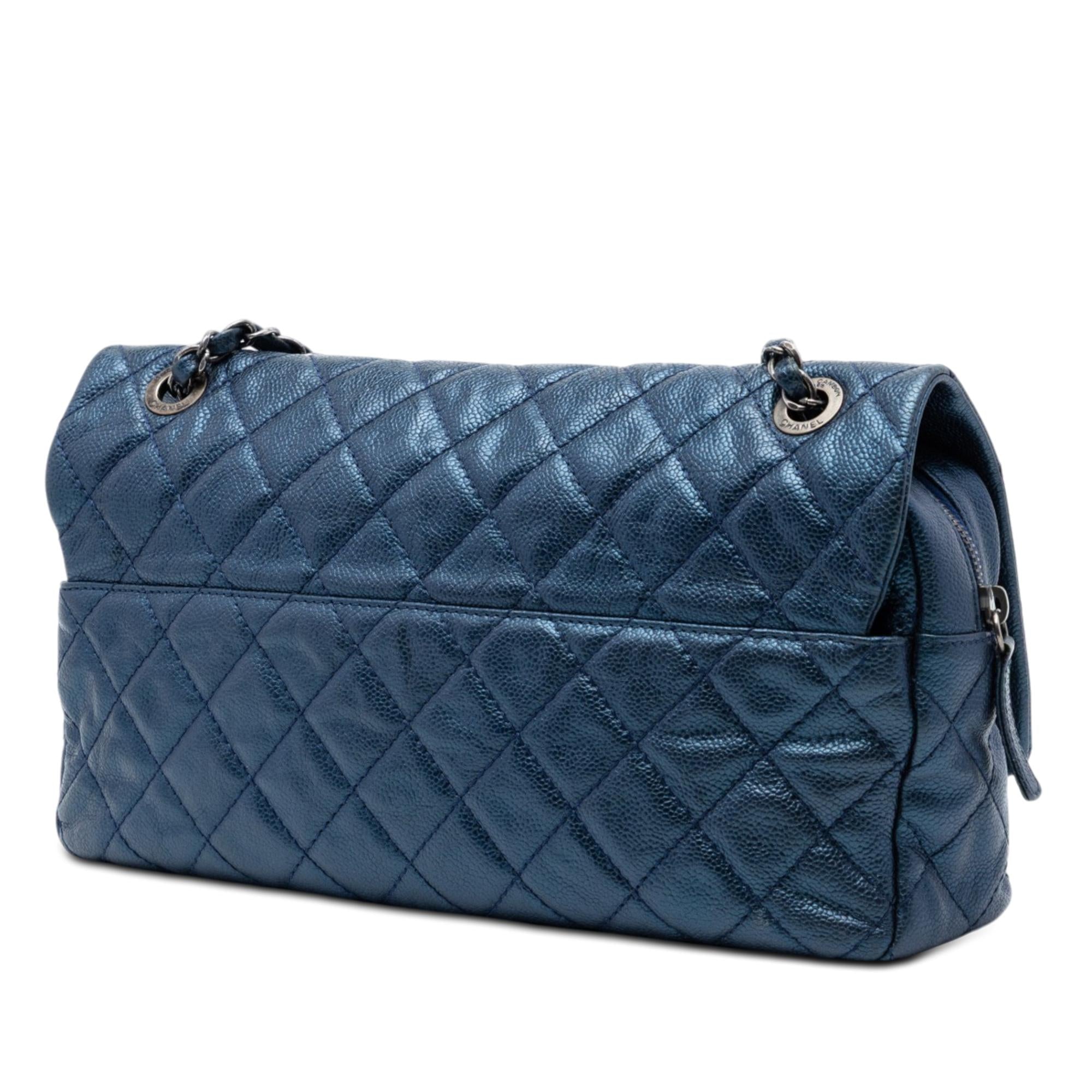 Chanel Jumbo Quilted Iridescent Caviar Easy Flap