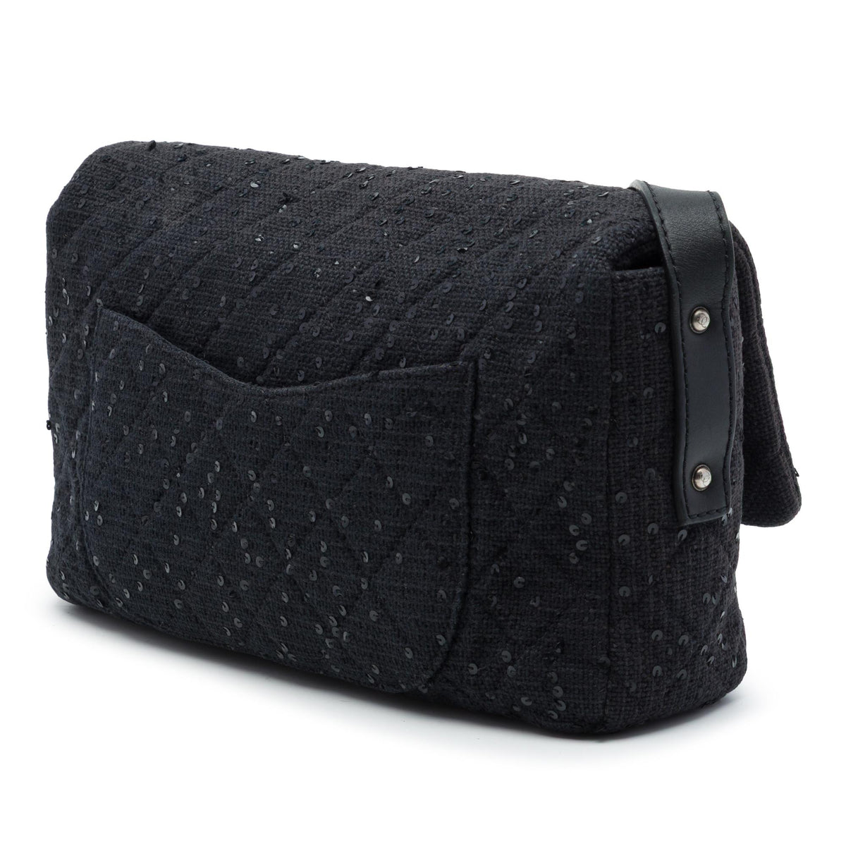 Chanel Jumbo Sequin Embellished Quilted Tweed Reissue 2.55 Messenger Flap