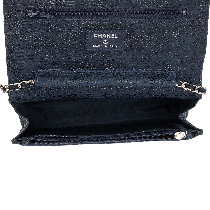 Chanel Lace Embossed Goatskin Classic Wallet on Chain (SHF-ZHPm4Q)