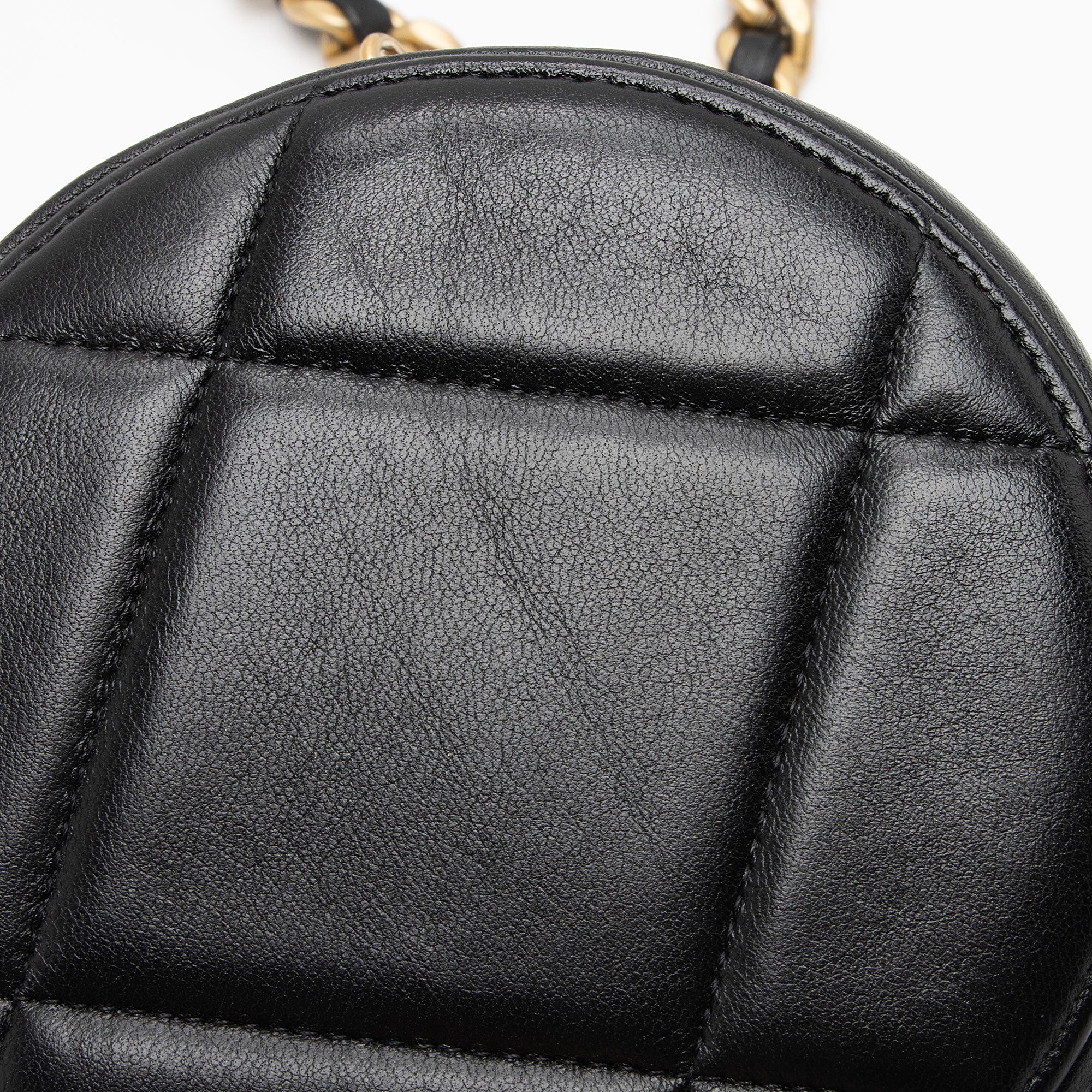 Chanel Lambskin 19 Round Clutch with Chain