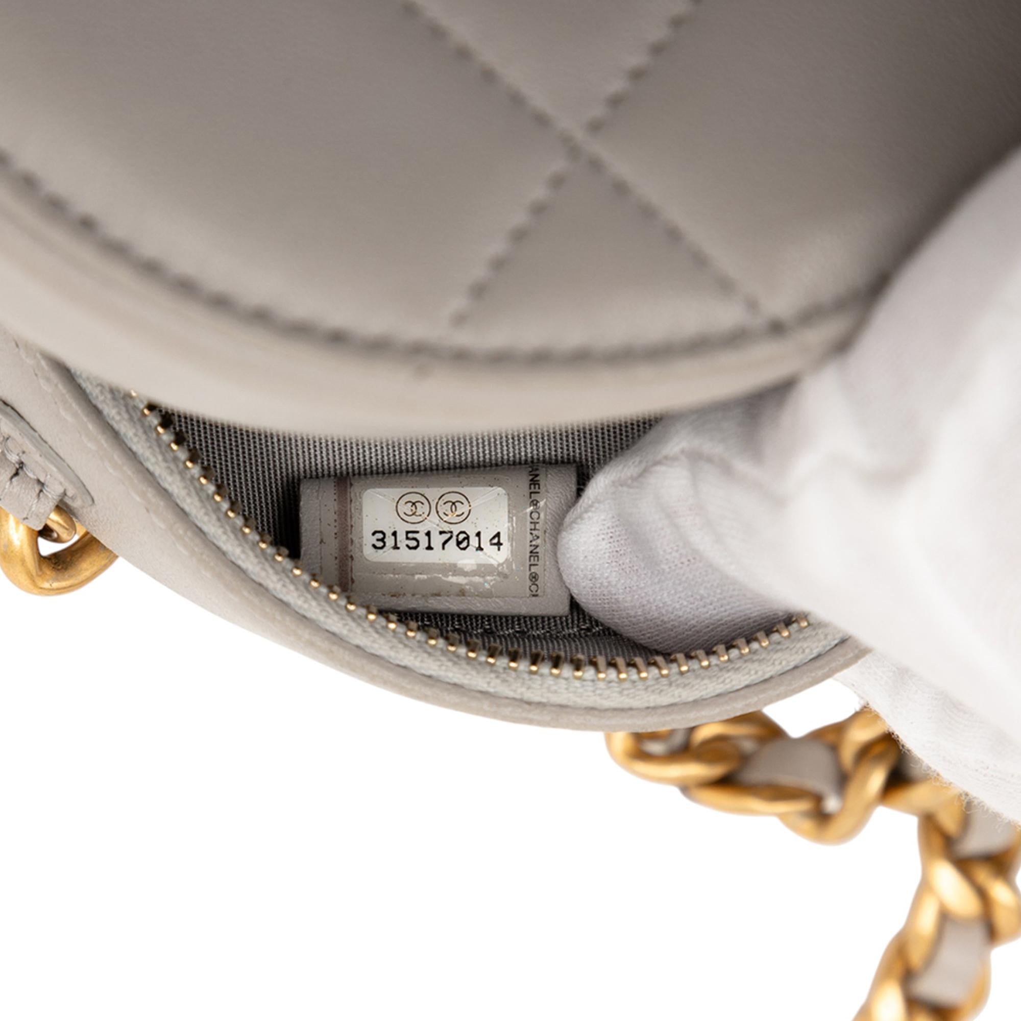 Chanel Lambskin 19 Round Clutch with Chain