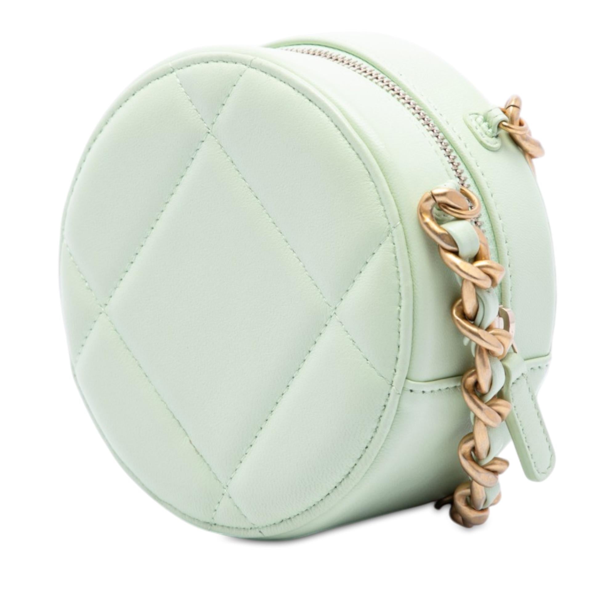 Chanel Lambskin 19 Round Clutch with Chain