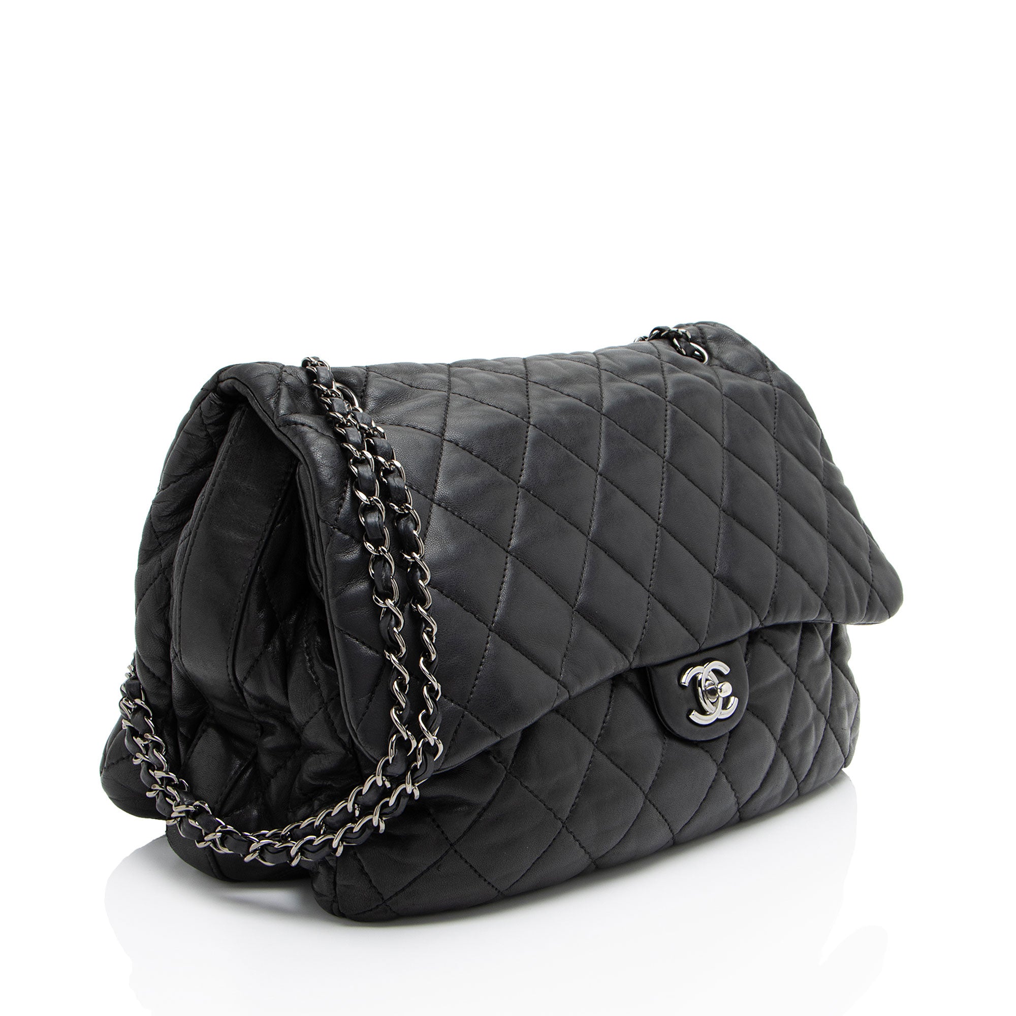Chanel Lambskin 3 Accordion Maxi Flap Bag
