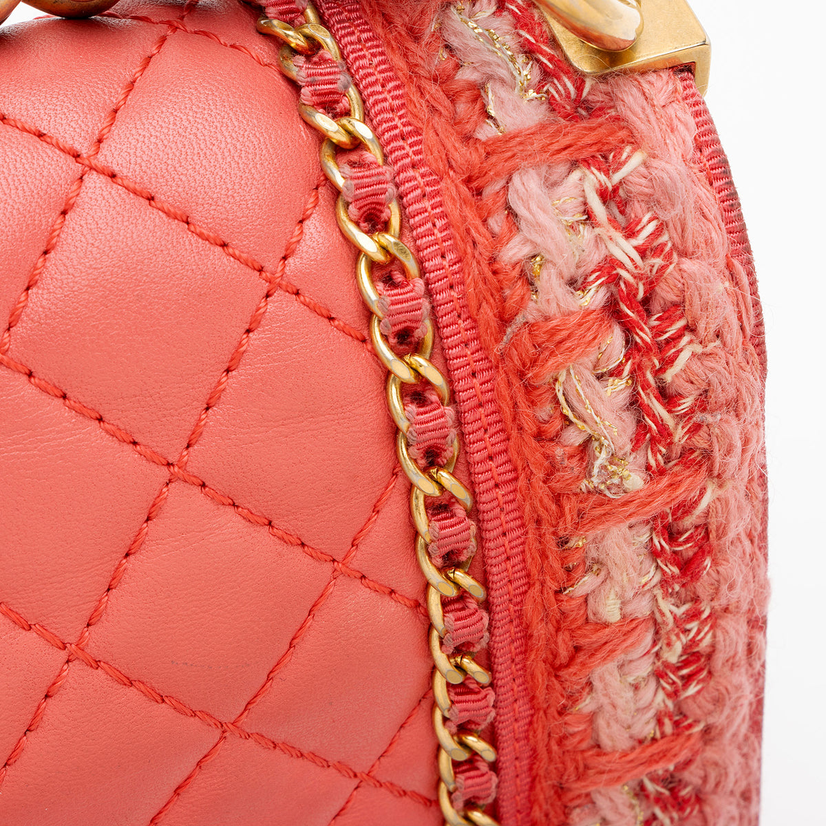 Chanel Lambskin Braided Tweed Jacket Old Medium Boy Bag