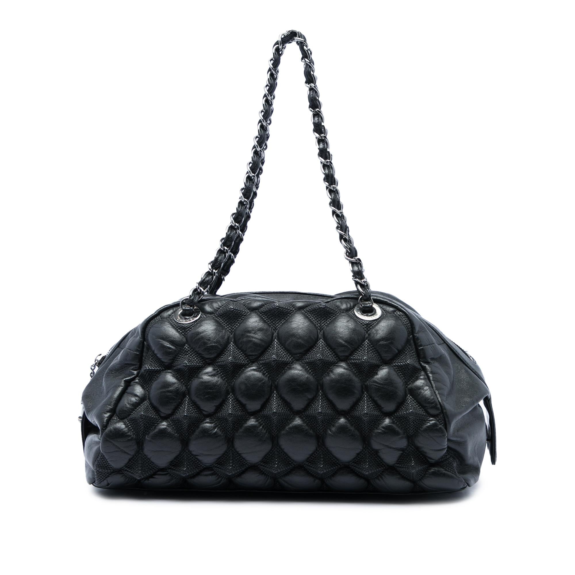 Chanel Lambskin Bubble Quilt Bowling Bag