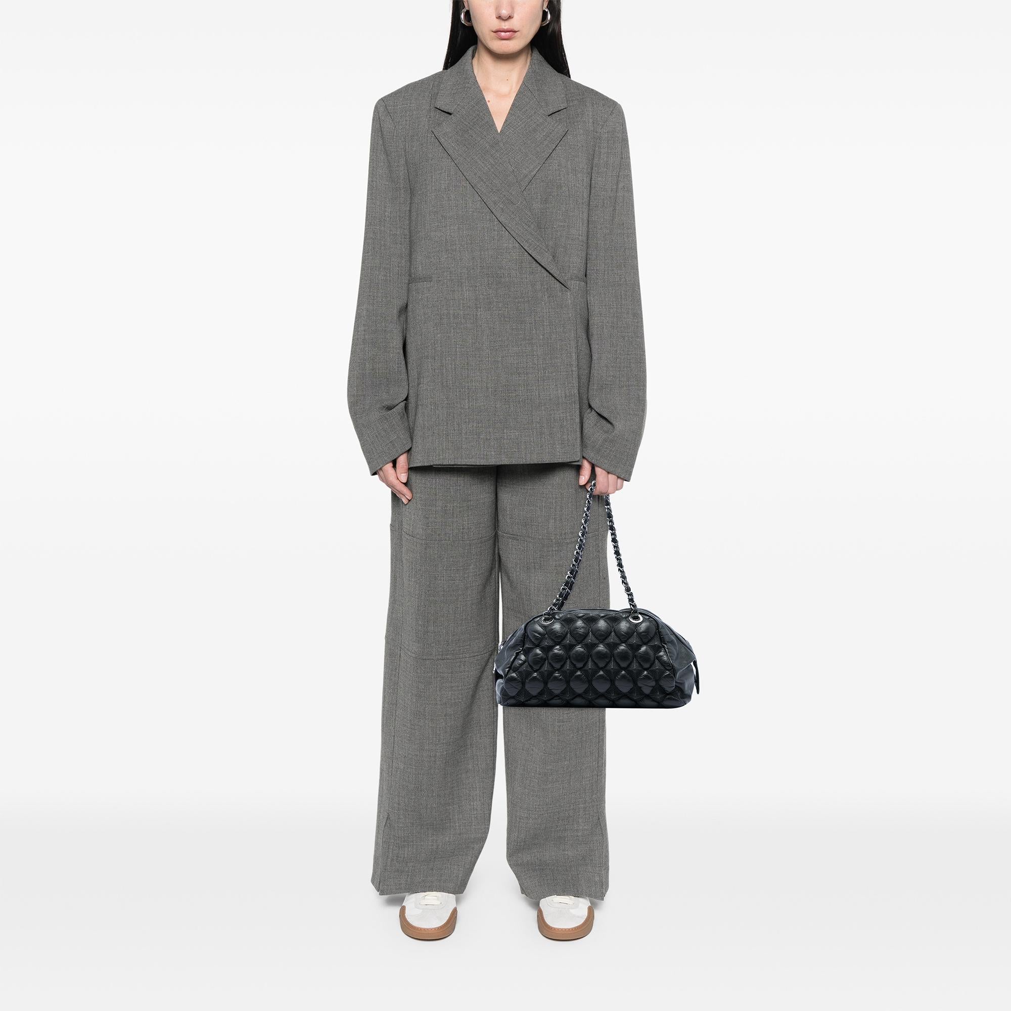 Chanel Lambskin Bubble Quilt Bowling Bag