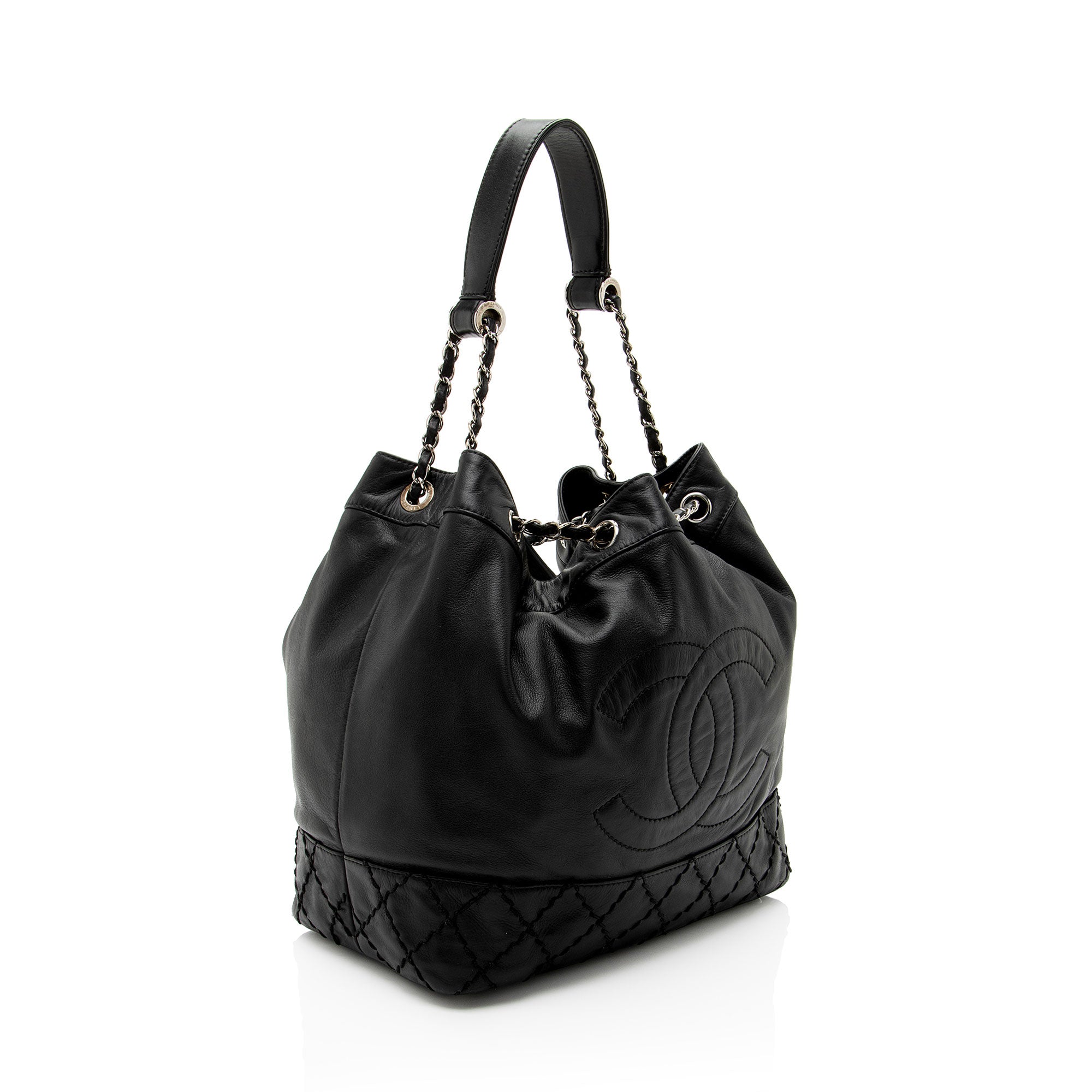 Chanel Lambskin CC Drawstring Bucket Bag