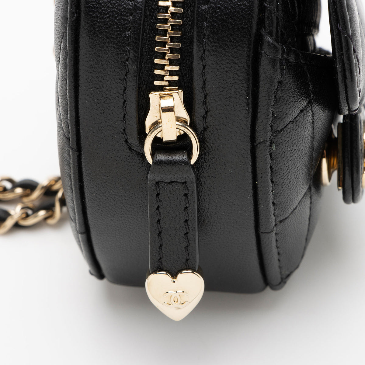 Chanel Lambskin CC In Love Heart Necklace Bag