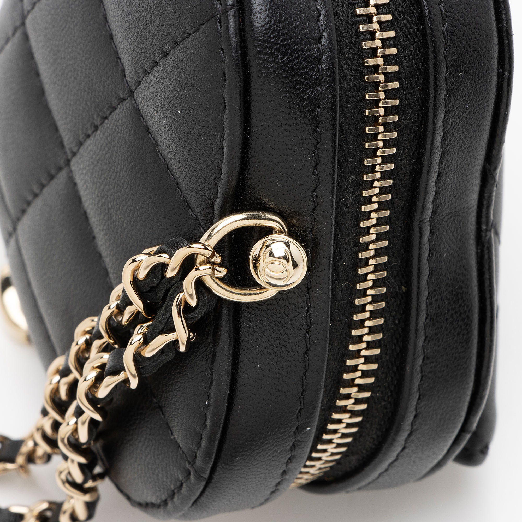 Chanel Lambskin CC In Love Heart Necklace Bag