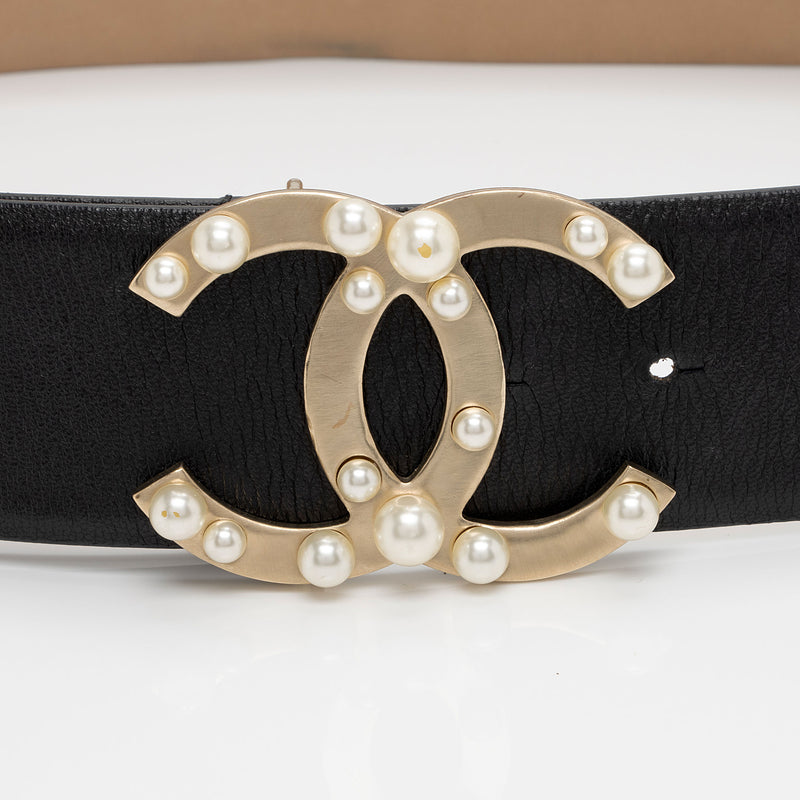 Chanel Lambskin CC Pearl Belt - Size 34 / 85 (SHF-4fZR2I) – LuxeDH