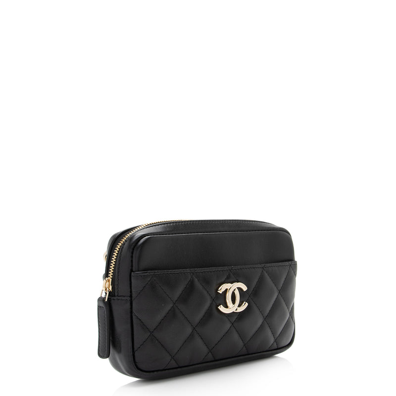 Chanel Lambskin CC Pouch Waist Bag (SHF-J8Mgx7)