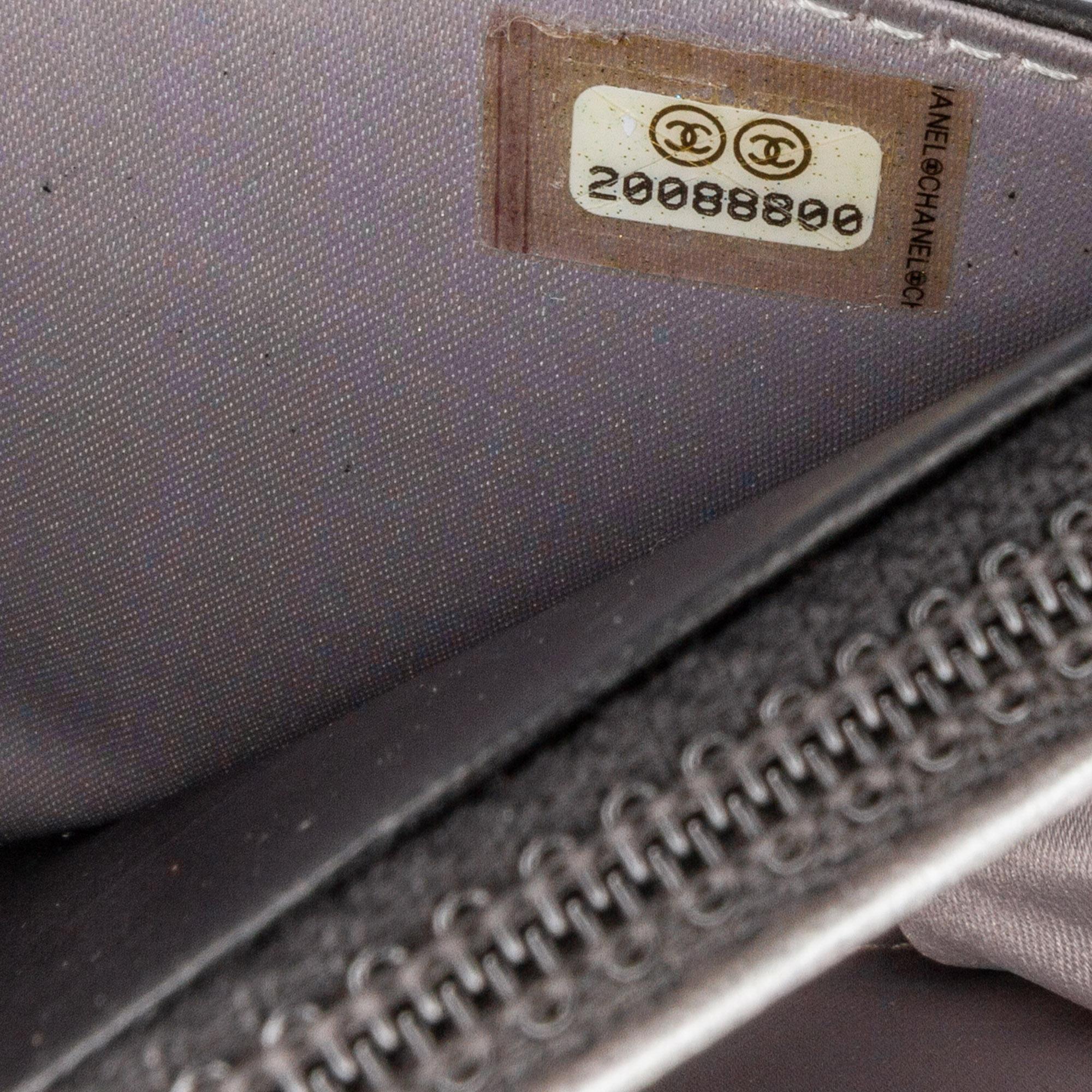 Chanel Lambskin Camellia Embossed Wallet On Chain