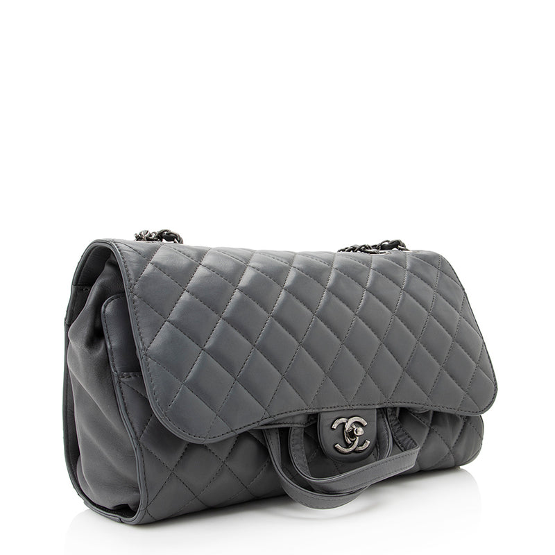 Chanel, Lambskin Classic Flap with Silver Hardware