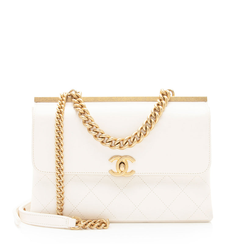 Chanel Medium Classic Lambskin Metal Edge Shoulder Bag (SHG-0qisTN)