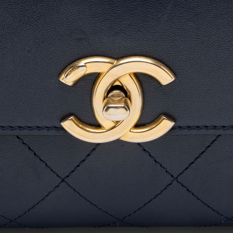 Chanel Lambskin Coco Lux Top Handle Flap Bag (SHF-E3U0SX)