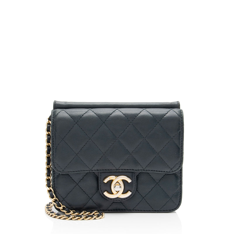 Chanel Crossing Times Flap Bag Quilted Lambskin Mini at 1stDibs