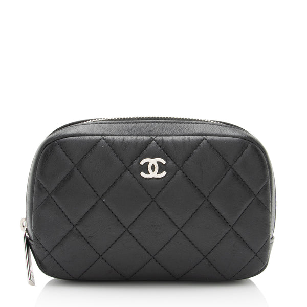 Chanel Caviar Quilted Small Cosmetic Case Black