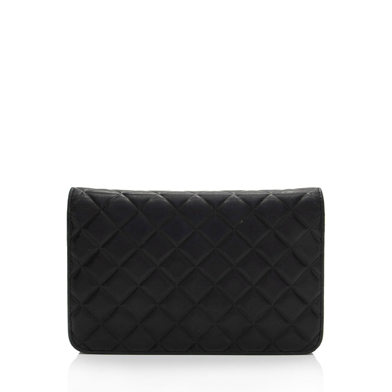 Chanel Lambskin Diamond CC Wallet On Chain Bag (SHF-yFwMhh)