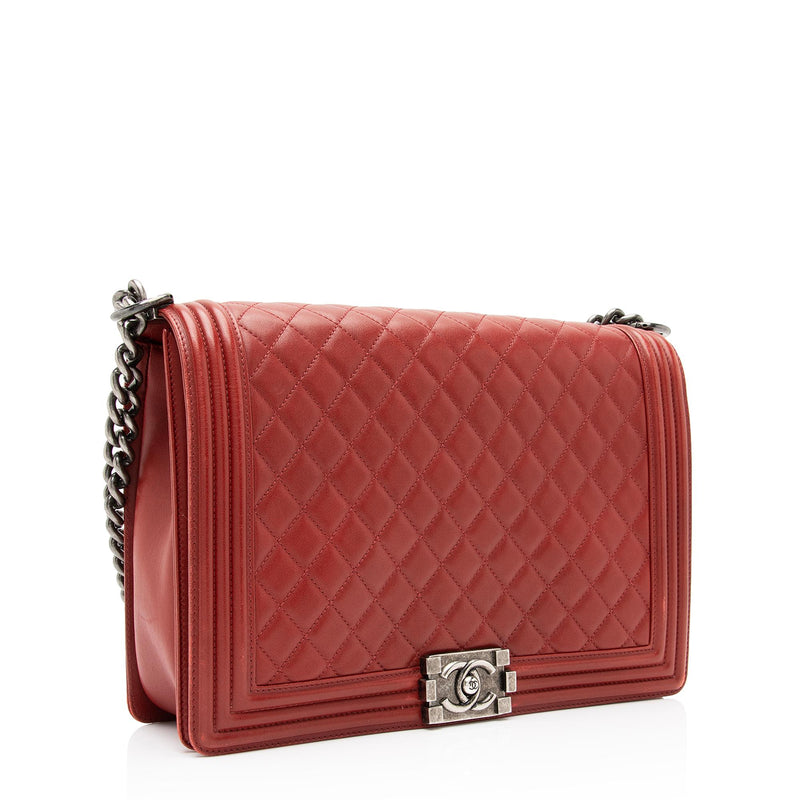 Chanel Red Topstitched Lambskin Wallet on Chain (WOC