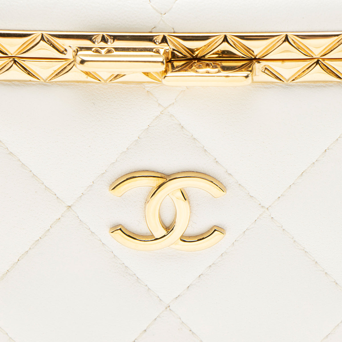 Chanel Lambskin Lock Frame Vanity Case