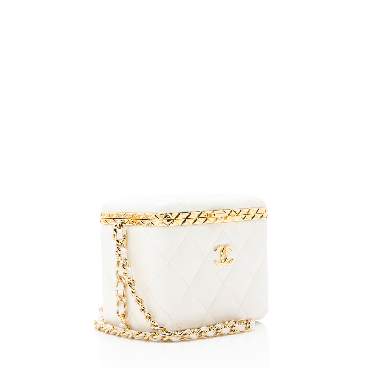 Chanel Lambskin Lock Frame Vanity Case