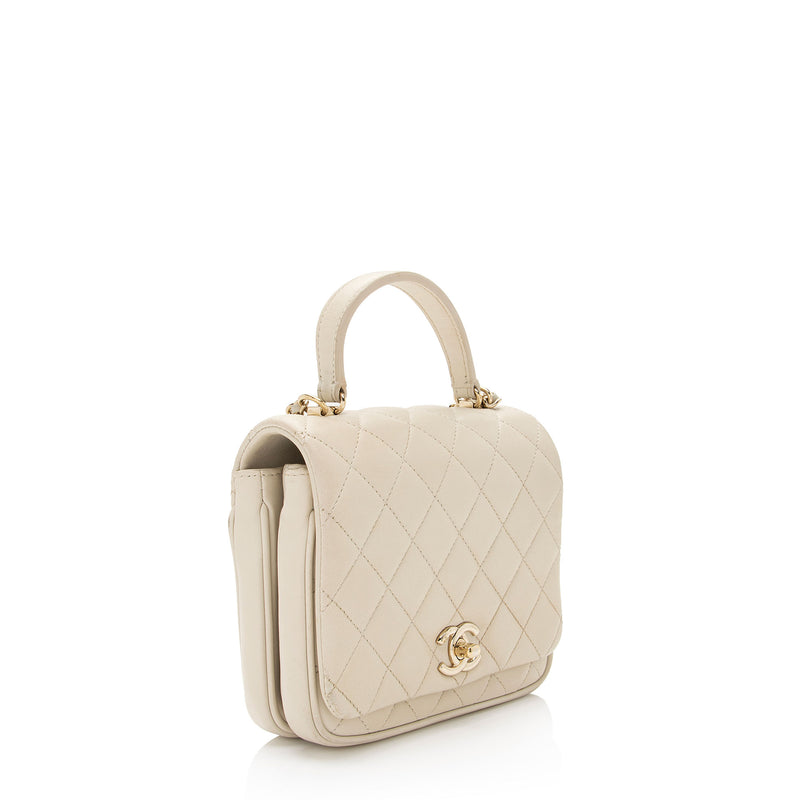 CHANEL Lambskin Quilted Mini CC Pearl Crush Flap Pink, FASHIONPHILE